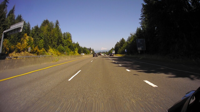 Riding on I-205 in Vancouver, WA.