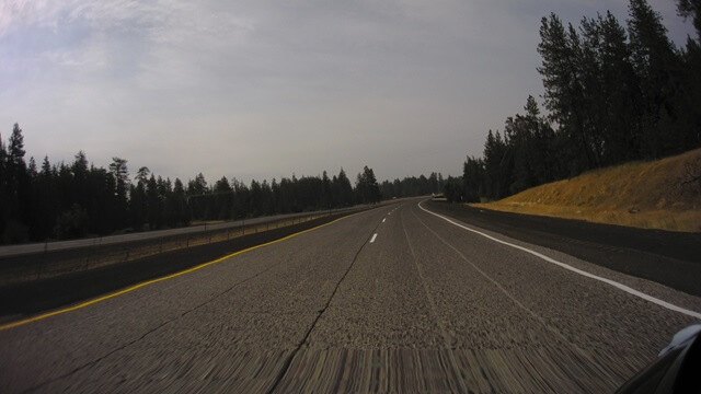 Riding south on I-84 between La Grande, OR and Baker City, OR.