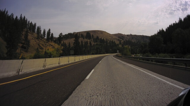 Riding south on I-84 between La Grande, OR and Baker City, OR.