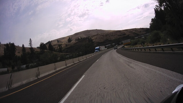 Riding south on I-84 between La Grande, OR and Baker City, OR.