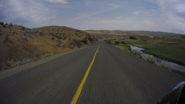 Riding east on highway 86 between Baker City, OR and Oxbow, OR.