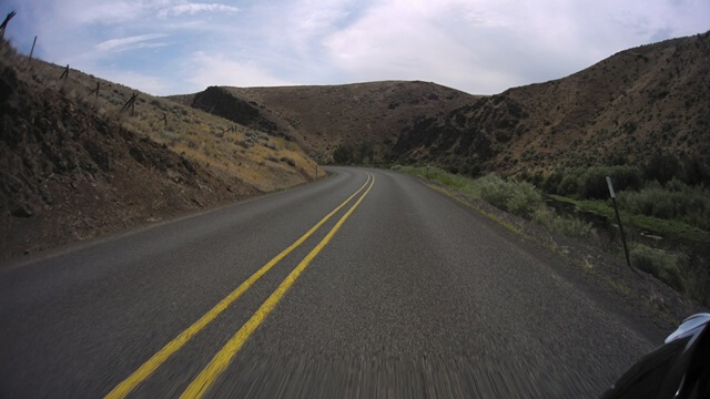 Riding east on highway 86 between Baker City, OR and Oxbow, OR.