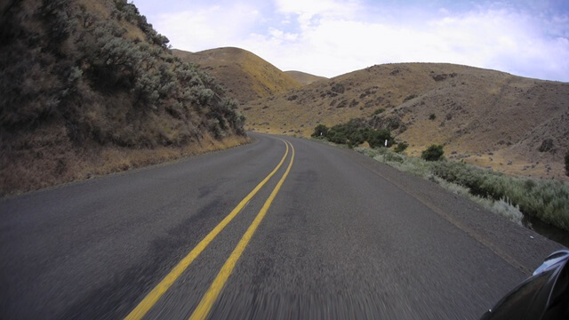 Riding east on highway 86 between Baker City, OR and Oxbow, OR.