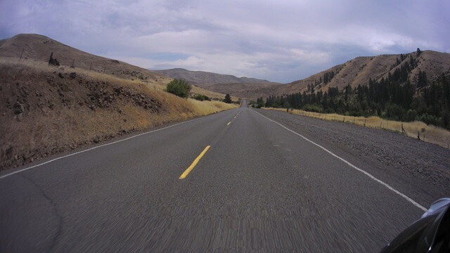 Riding east on highway 86 between Baker City, OR and Oxbow, OR.