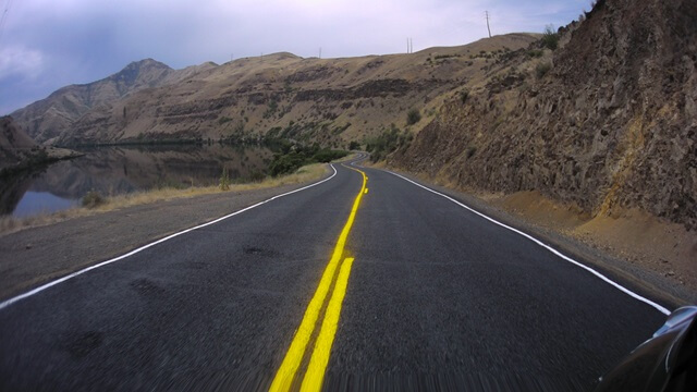 Riding east on highway 86 between Baker City, OR and Oxbow, OR.