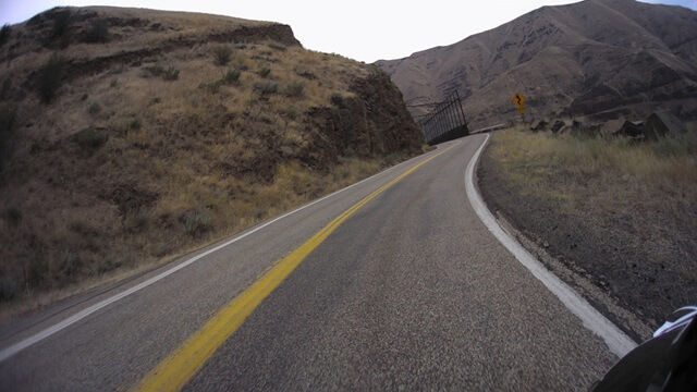 Riding on the Hell's Canyon Road between Oxbow, OR and Cambridge, ID.