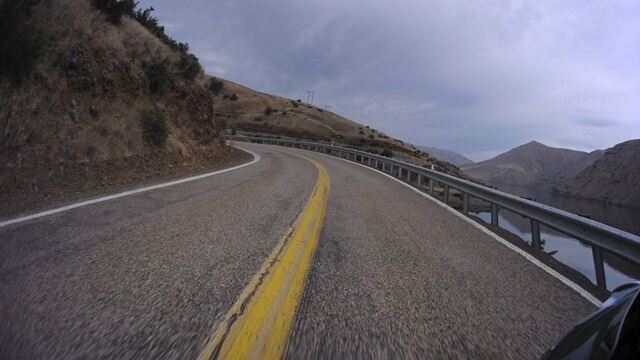 Riding on the Hell's Canyon Road between Oxbow, OR and Cambridge, ID.