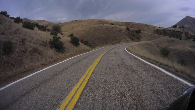 Riding on the Hell's Canyon Road between Oxbow, OR and Cambridge, ID.