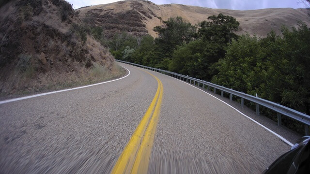 Riding on the Hell's Canyon Road between Oxbow, OR and Cambridge, ID.