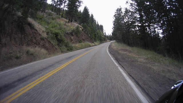 Riding on the Hell's Canyon Road between Oxbow, OR and Cambridge, ID.