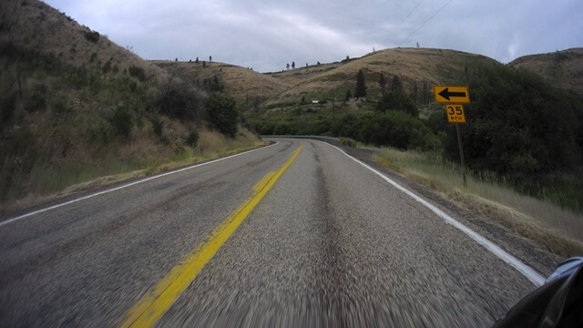 Riding on the Hell's Canyon Road between Oxbow, OR and Cambridge, ID.