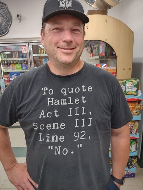 A funny t-shirt I saw a guy wearing.