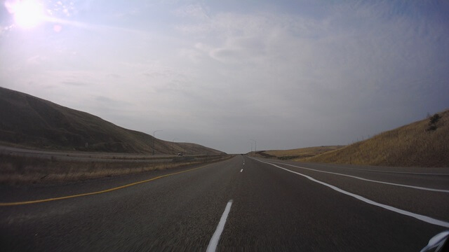 Riding east on I-84 east of Boise, ID.