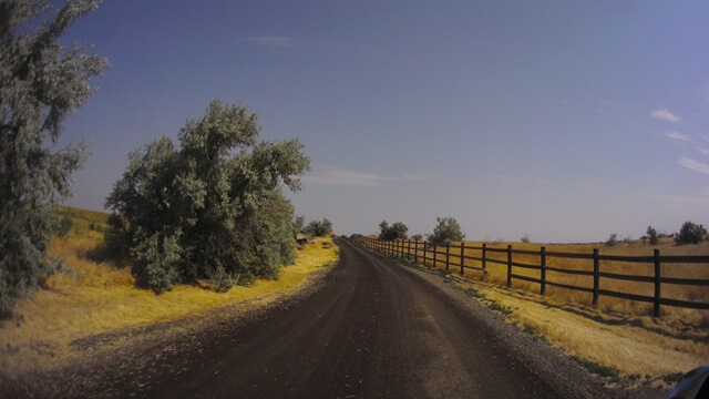 The dirt path down to the Evel Knievel jump site.