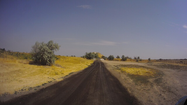 The dirt path down to the Evel Knievel jump site.