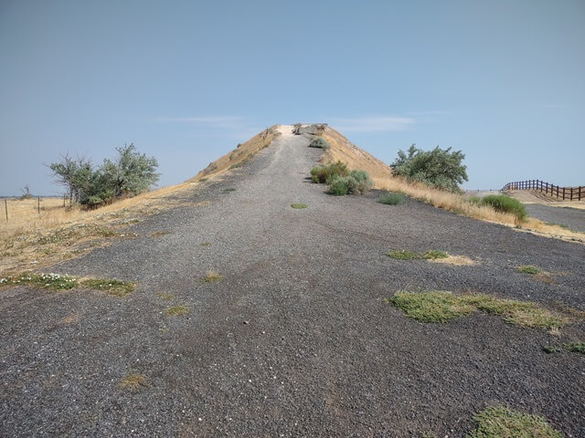 Walking up the Evel Knievel jump ramp near Twin Falls, ID.