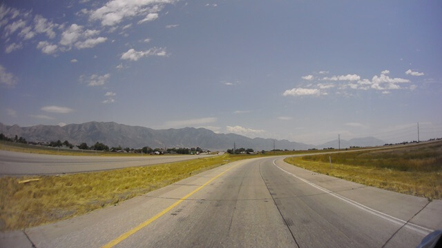 Taking the exit ramp off of I-84 and onto I-15.