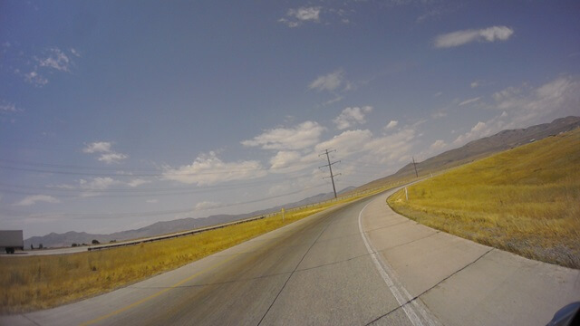 Taking the exit ramp off of I-84 and onto I-15.