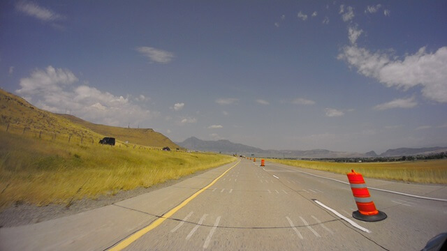 Riding north on I-15 near Tremonton, UT.