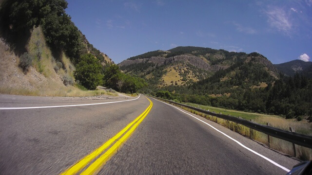 Riding on highway 89 between Logan, UT and Garden City, UT.