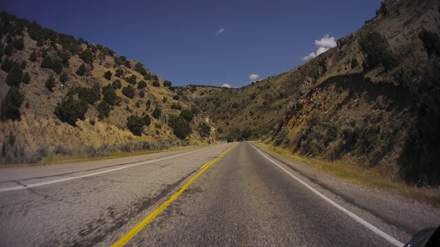 Riding east on highway 30 between Bear Lake, UT and Oakley, WY.