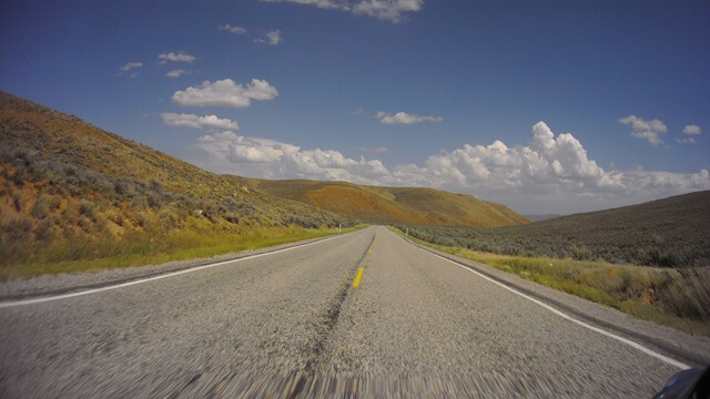 Riding east on highway 30 between Bear Lake, UT and Oakley, WY.