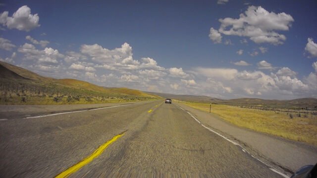 Riding east on highway 30 between Bear Lake, UT and Oakley, WY.