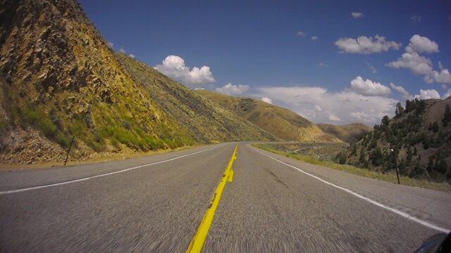 Riding east on highway 30 between Bear Lake, UT and Oakley, WY.