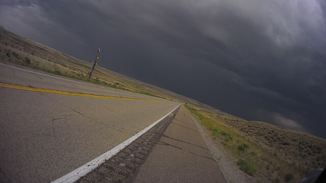 Pulled over to put on my rain gear near Granger, WY.