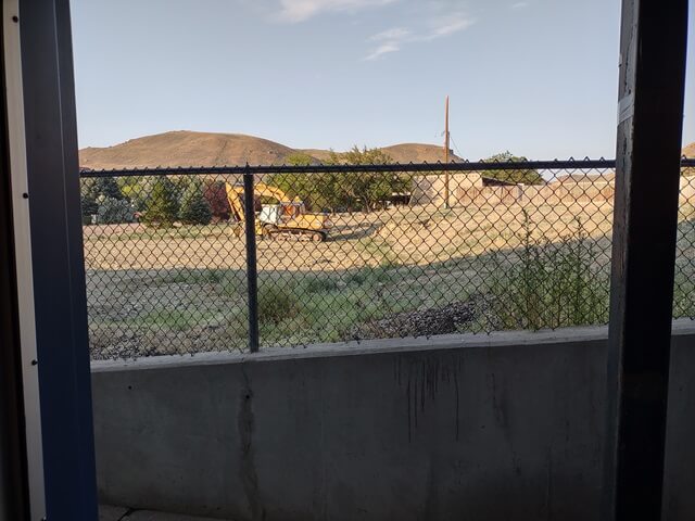 A not so scenic view from my hotel room at the Little Bear motel in Green River, WY.