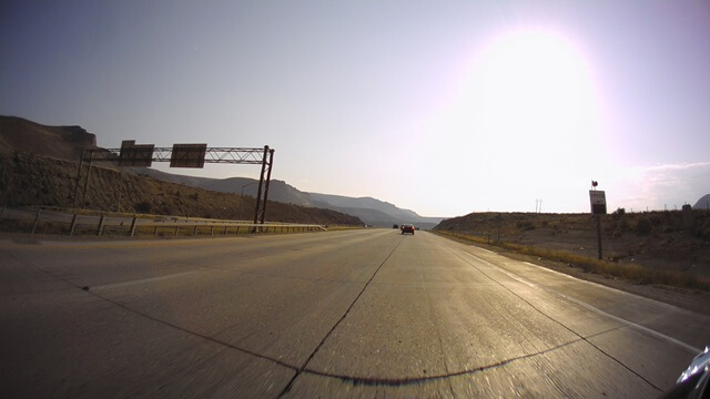 Riding east on I-80 between Green River, WY and Rawlins, WY.