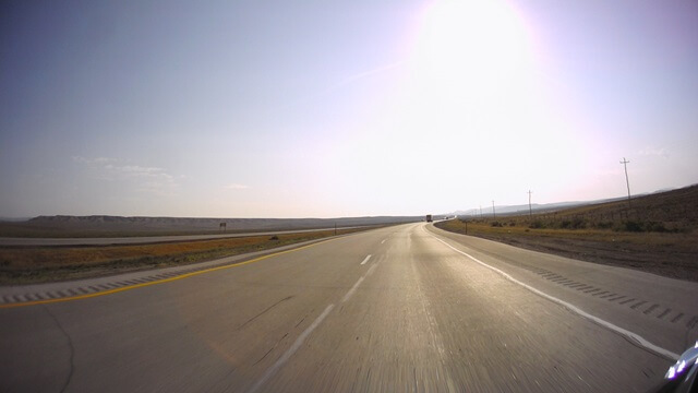 Riding east on I-80 between Green River, WY and Rawlins, WY.