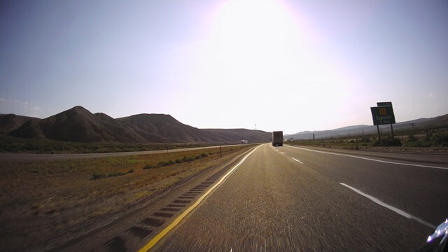 Riding east on I-80 between Green River, WY and Rawlins, WY.