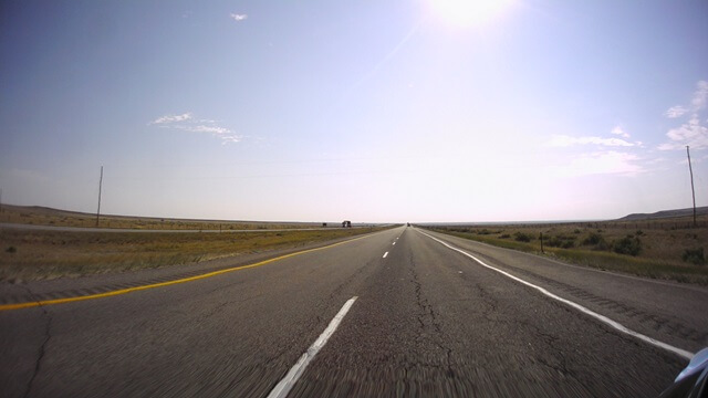 Riding east on I-80 between Green River, WY and Rawlins, WY.