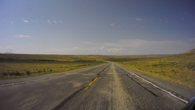 Riding south on highway 130 in southern Wyoming.