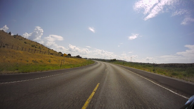 Riding south on highway 130 in southern Wyoming.