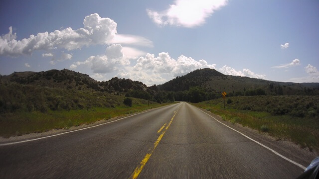 Riding through the Snowy Range area in southern Wyoming.