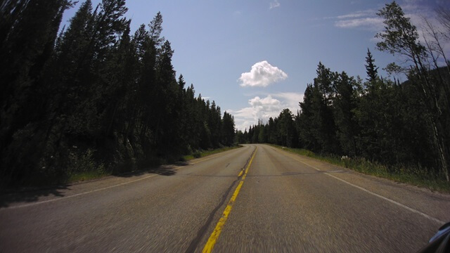 Riding through the Snowy Range area in southern Wyoming.