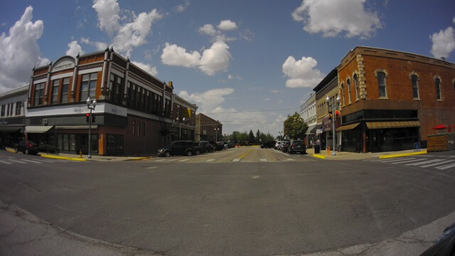 Riding to the 2nd Street Deli in downtown Laramie, WY.