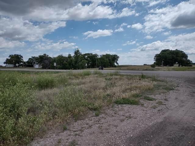 My motorcycle in the distance in Merriman, NE.