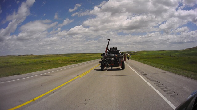 Stopped for construction on highway 18 east of Martin, SD.