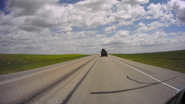 Riding through the construction area on highway 18 east of Martin, SD.