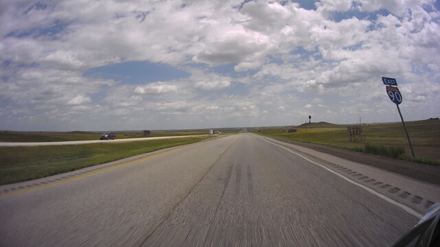 Riding east on I-90 between Kadoka, SD and Oacoma, SD.