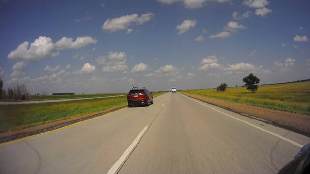 Riding east on I-90 between White Lake, SD and Sioux Falls, SD.