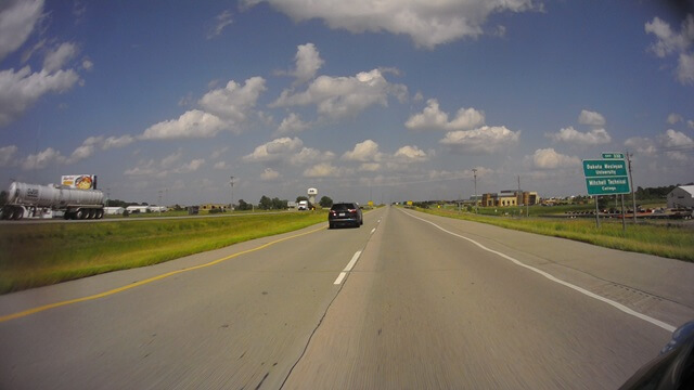 Riding east on I-90 between White Lake, SD and Sioux Falls, SD.