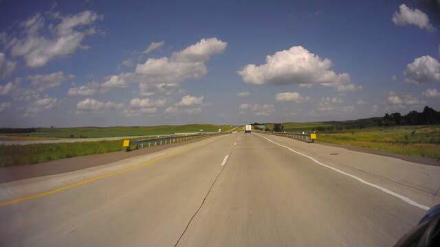 Riding east on I-90 between White Lake, SD and Sioux Falls, SD.