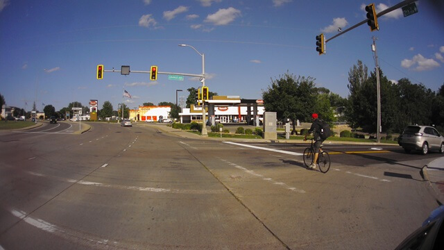 Turning from 10th street onto Grange Ave in Sioux Falls, SD.