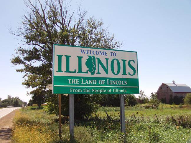 The Illinois border.