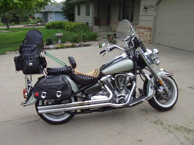My motorcyle packed and ready for the trip.