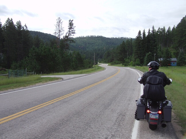 Riding from Sturgis to Rapid City.